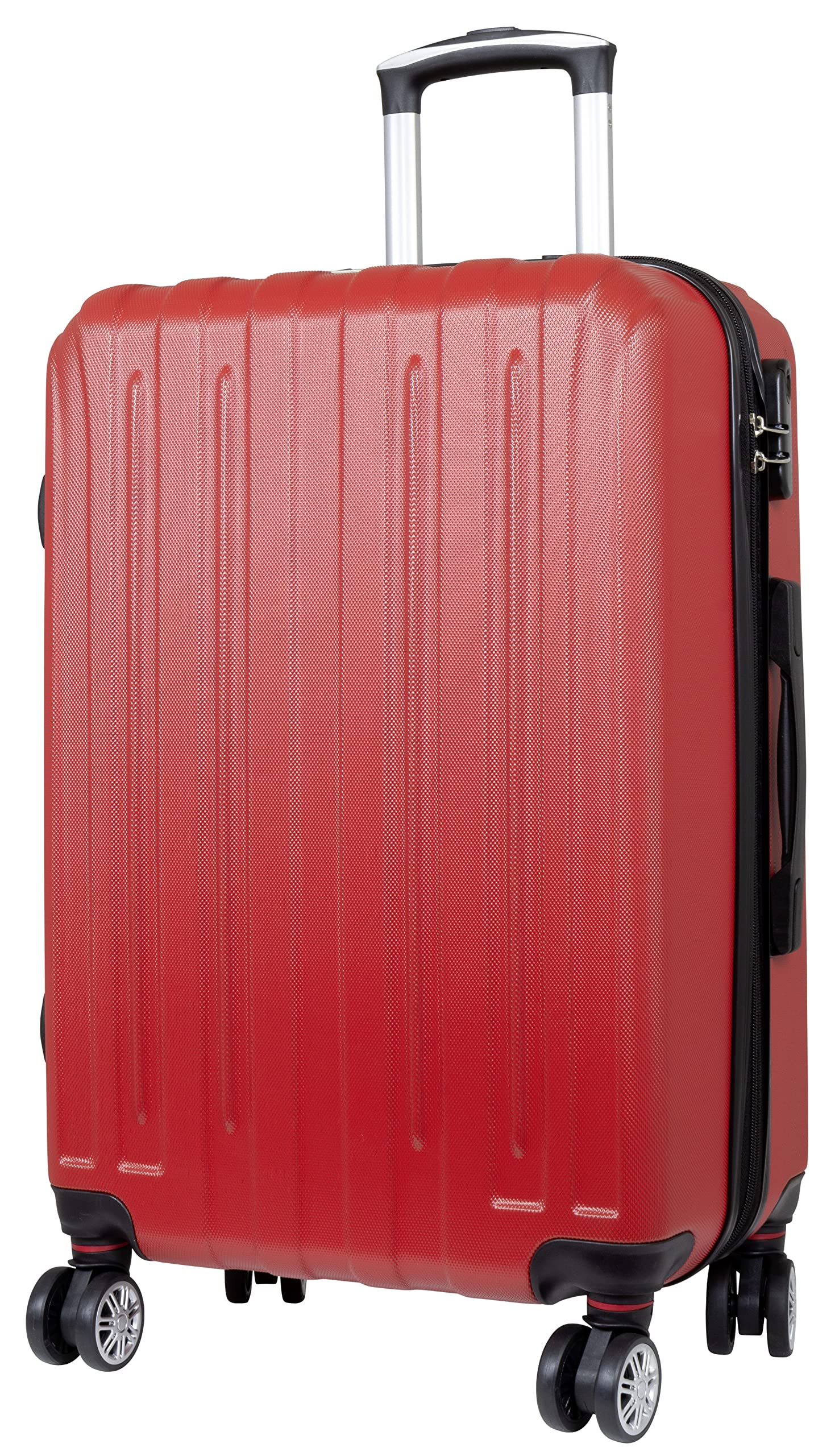 City-Koffer mittelgroß Hartschale Dallas 66cm 66 Liter 4 Räder Zahlenschloss Rot