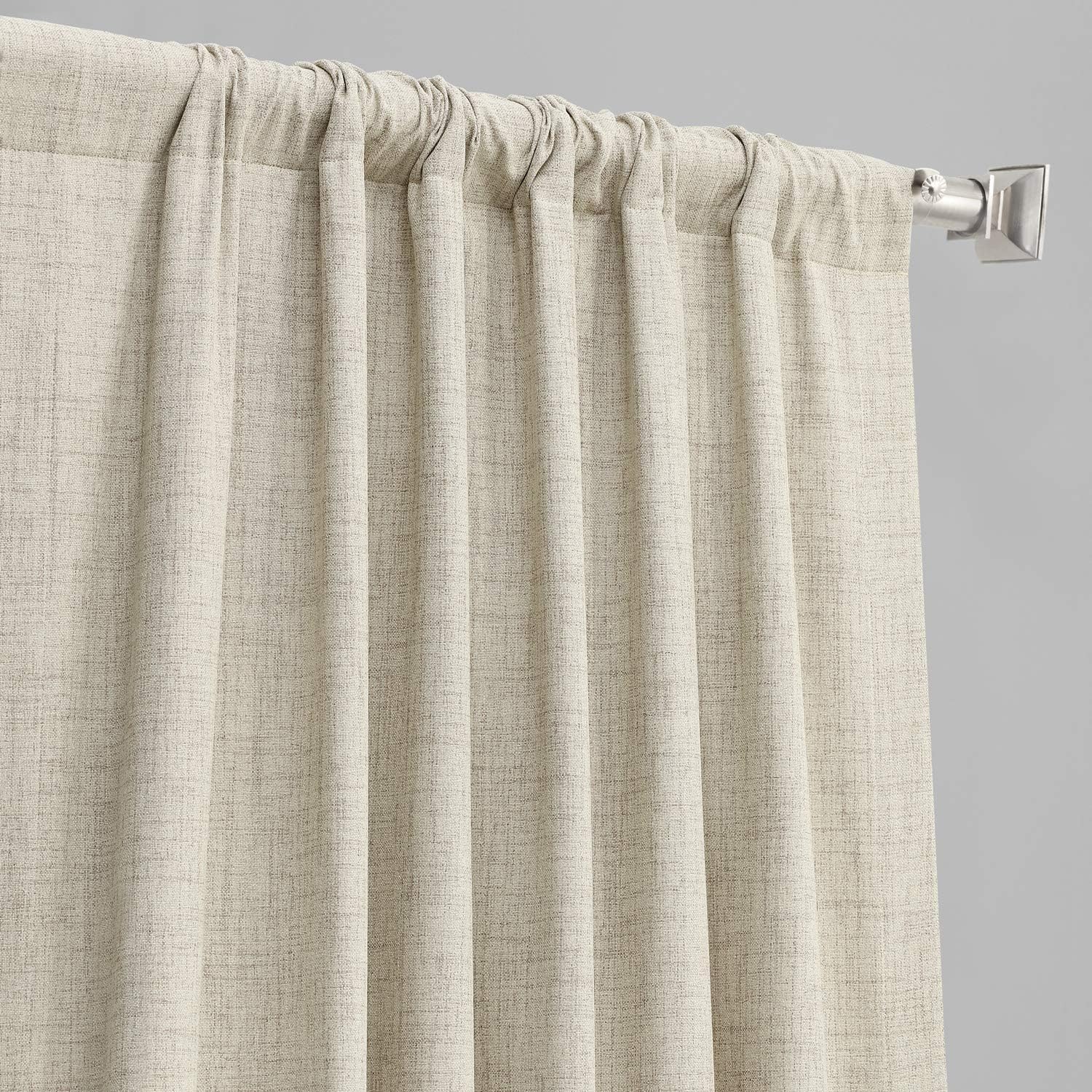 HPD Half Price Drapes Vintage Blackout Curtains for Bedroom - 108 Inches Long Thermal Cross Linen Weave Full Light Blocking 1 Panel Blackout Curtain, (50W x 108L), Toasted Tan