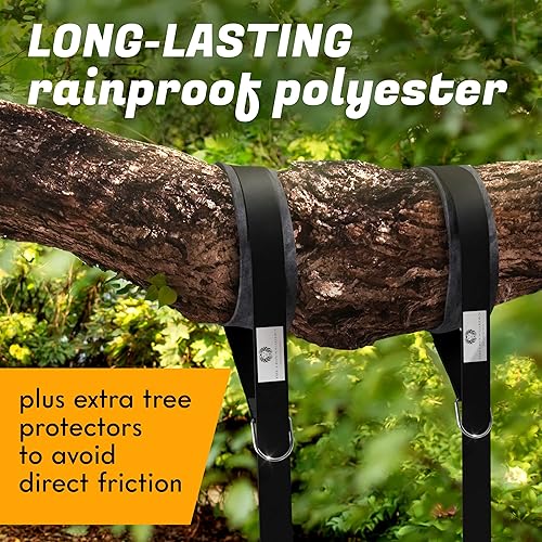 Miniatura 4 de Paquete de 2 correas para colgar columpios de árbol, correas ajustables de 5 a 10 pies para colgar columpios, resistentes y resistentes a la