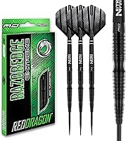 RED DRAGON Razor Edge Extreme Darts: 90% Tungsten Professional Set with Nitrotech Stems & Hardcore Flights - 24g Steel Tip