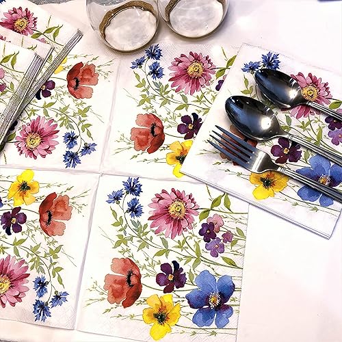 Miniatura 5 de Servilletas florales de papel para el Día de San Valentín de 3 capas de 13 x 13 pulgadas, decoración para el día de San Valentín, decoración de la