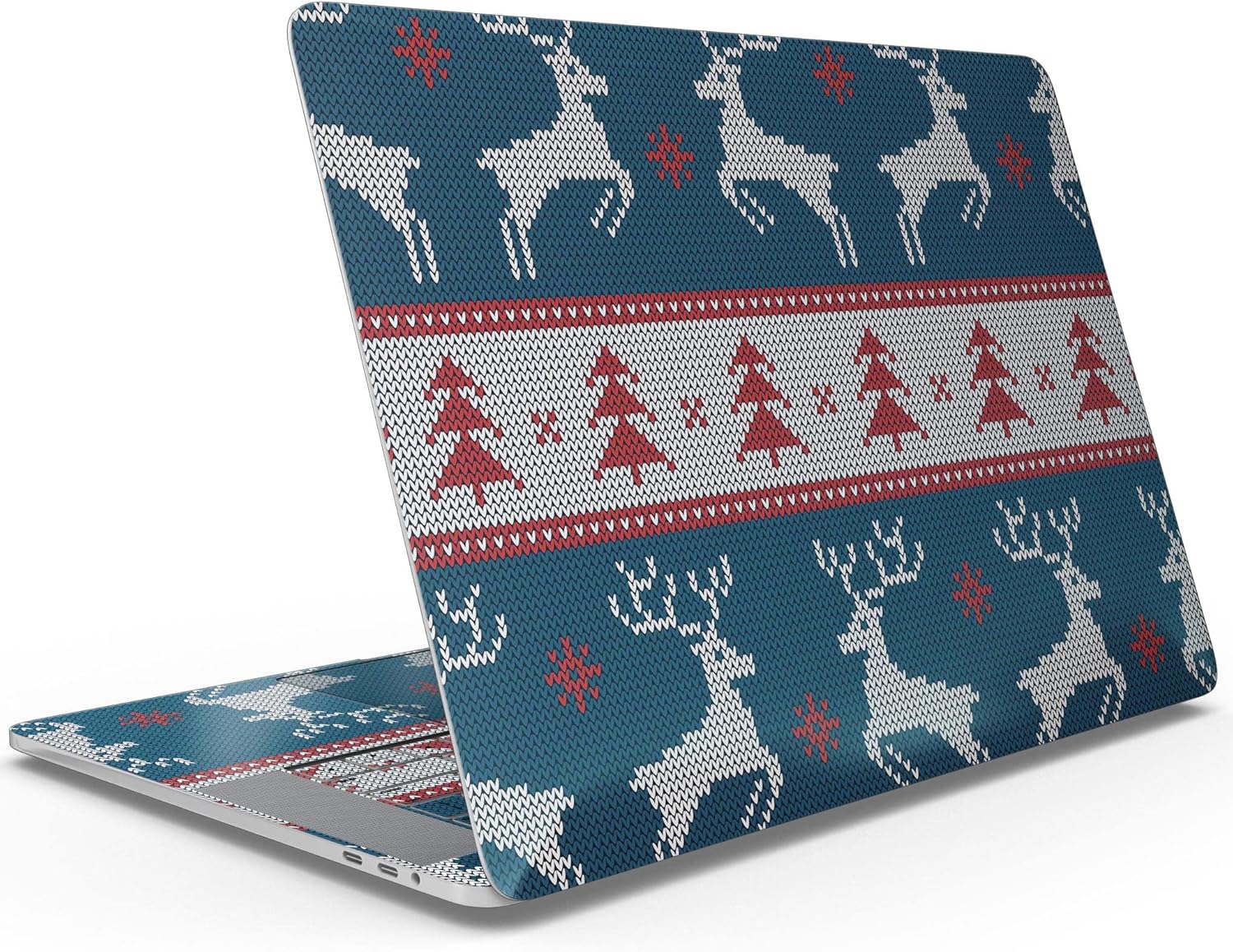 Design Skinz Knitted Ugly Christmas Sweater V3 Full-Body Wrap Scratch Resistant Decal Skin-Kit Compatible with MacBook 13" Pro M1 (A2338)