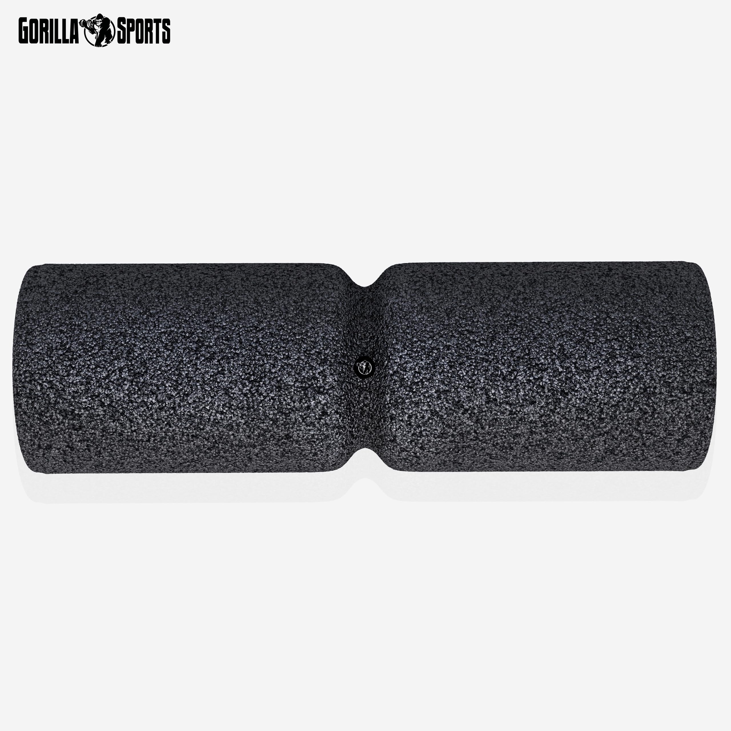 GORILLA SPORTS® Faszienrolle - mit Umlaufrille, 38 cm, Hochdichter Schaumstoff, Schwarz - Foam Roller, Massagerolle, Schaumstoffrolle für Rücken, Beine, Wirbelsäule, Tiefengewebe, Massage, Yoga