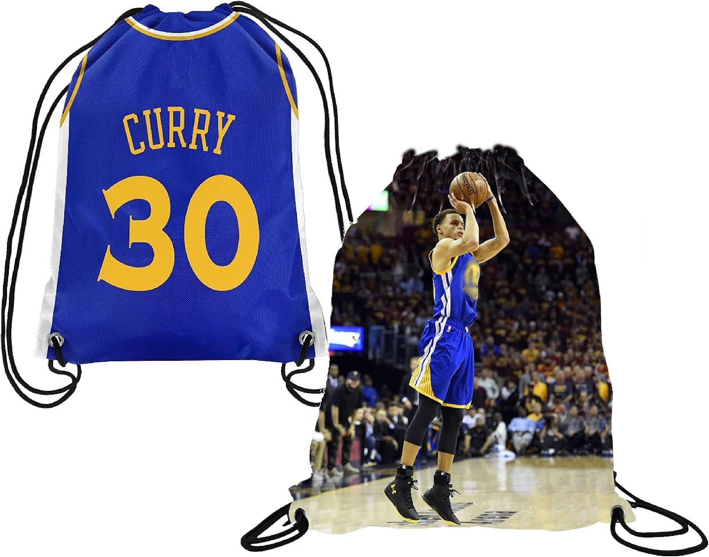 Steph Curry Picture Basketball Drawstring Backpack for Golden State 30 Curry Fans