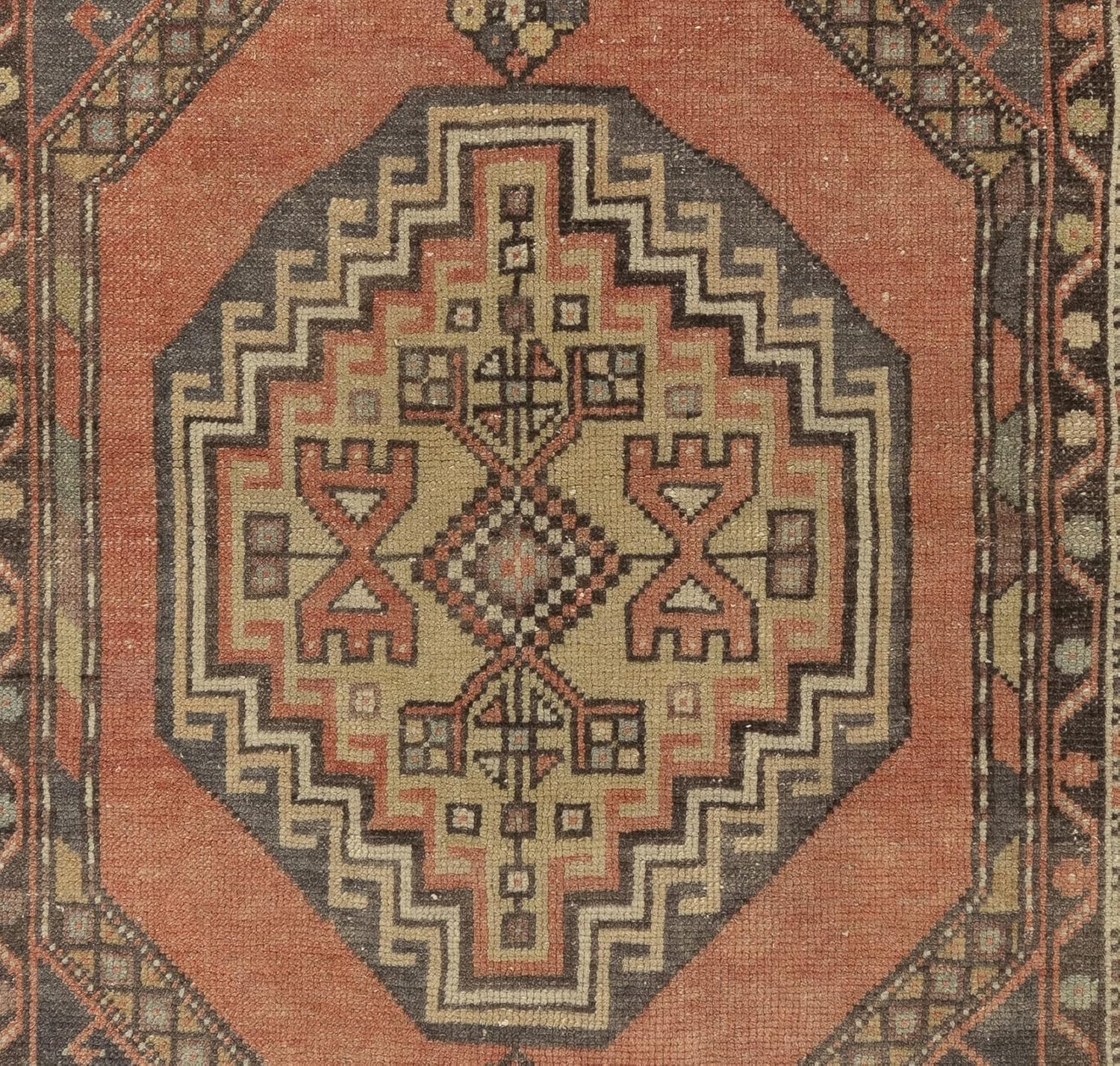 3.7x5.8 Ft Tribal Style Handmade Wool Carpet, Vintage Oriental Rug. C1309
