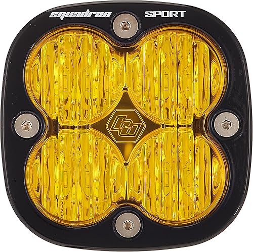 Baja Designs Squadron Sport - Cápsulas de luz LED para Jeeps, camión, todoterreno, UTV - 2 unidades LED con arnés de cableado (esquina ancha ámbar)