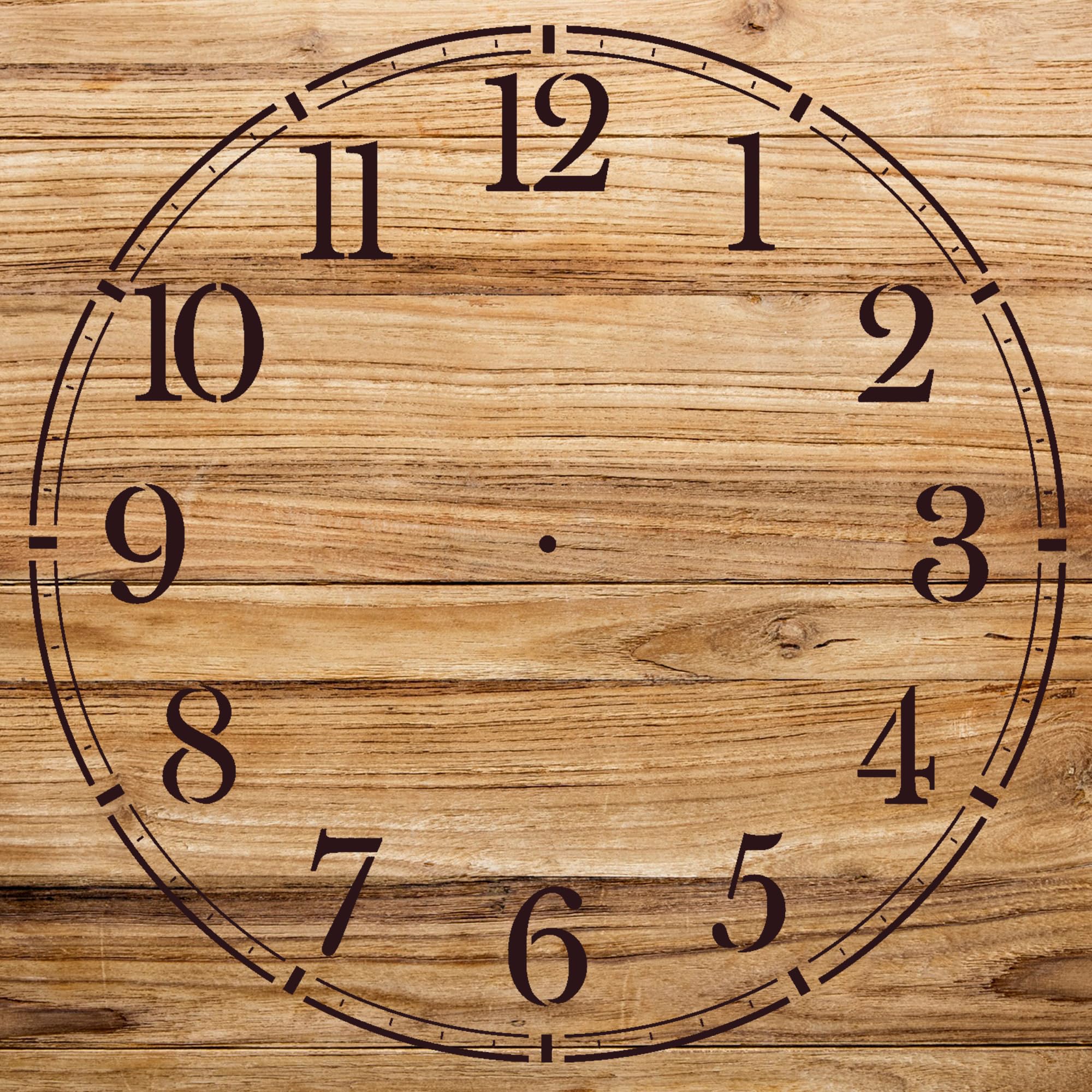 Clock face Stencil Pattern for Home Decor and Crafts, Reusable Mylar Template, Classic Numbers Design for Walls, Wood, and Art Projects - Size A3 (11.7