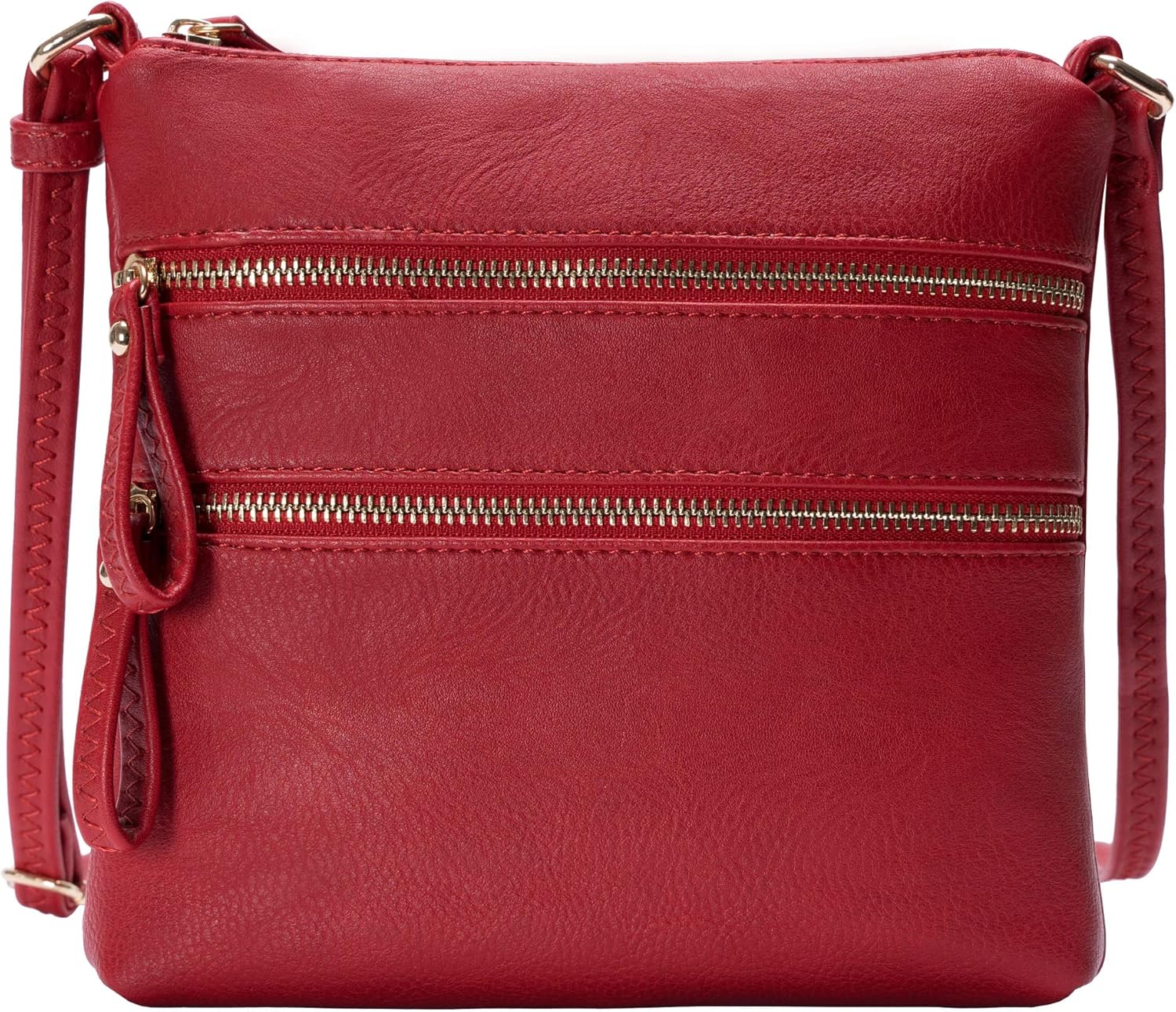 Solene Small Multi Zipper Pocket Crossbody Bag with Adjustable Strap, Lightweight Travel Purse, Daily Small Messenger Pouch