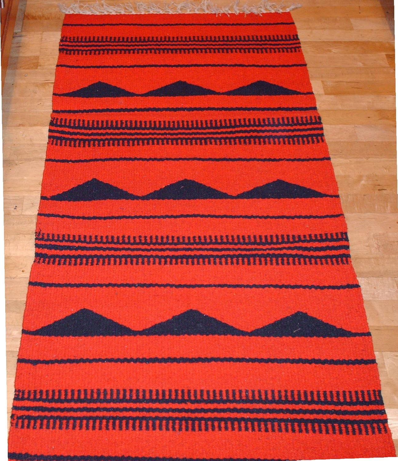 100 Cotton Red and Black Runner Rug 70x200 cms Home & Kitchen