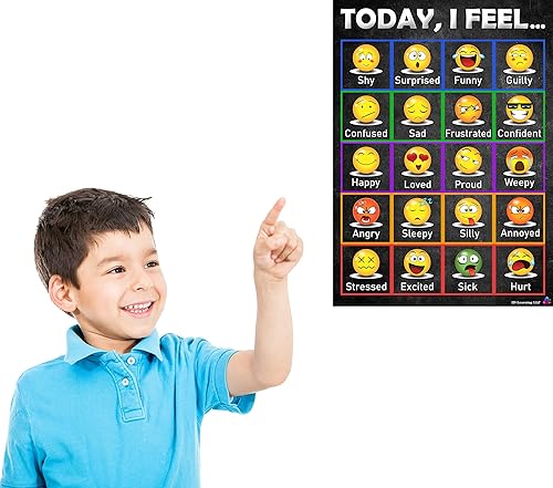 Miniatura 4 de Carteles de emociones y mantente la calma, laminados de 14 x 19.5 pulgadas, tabla de emociones, carteles y decoraciones educativas para el aula,