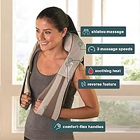 Vista 3 de HoMedics Shiatsu Deluxe Neck & Shoulder Massager with Heat, 3 Speeds, Changes Direction, Muscle Kneading for Back, & Legs, Portable, Convenient