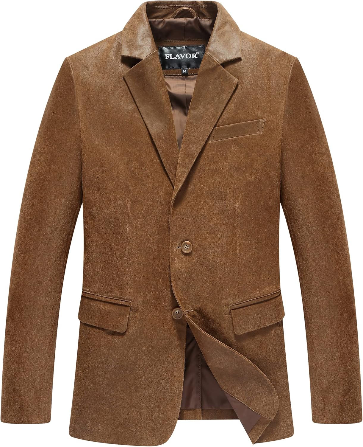 FLAVOR Men's Real Leather Blazer Classic Leather Jacket