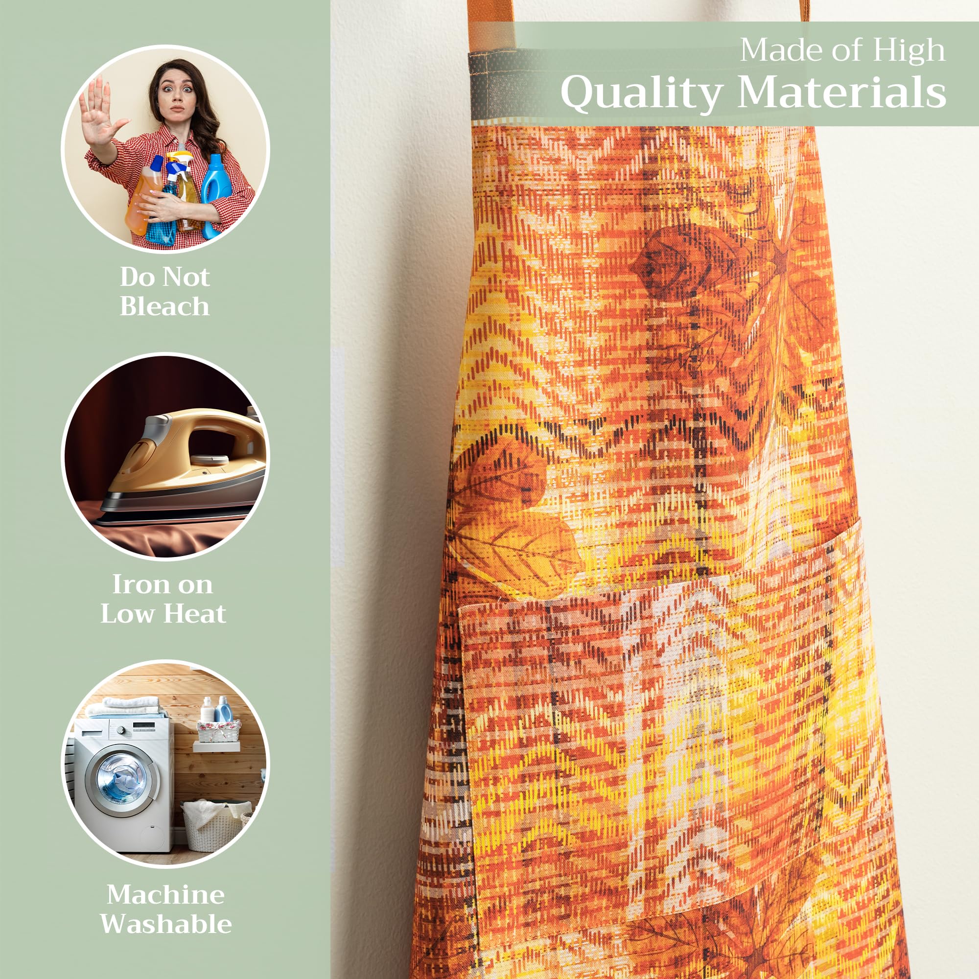Maison d' Hermine 100% Cotton Apron for women with Pocket Kitchen Chef Autumn Apron for Men Cooking Gardening Server Waitress Maid - Image 3