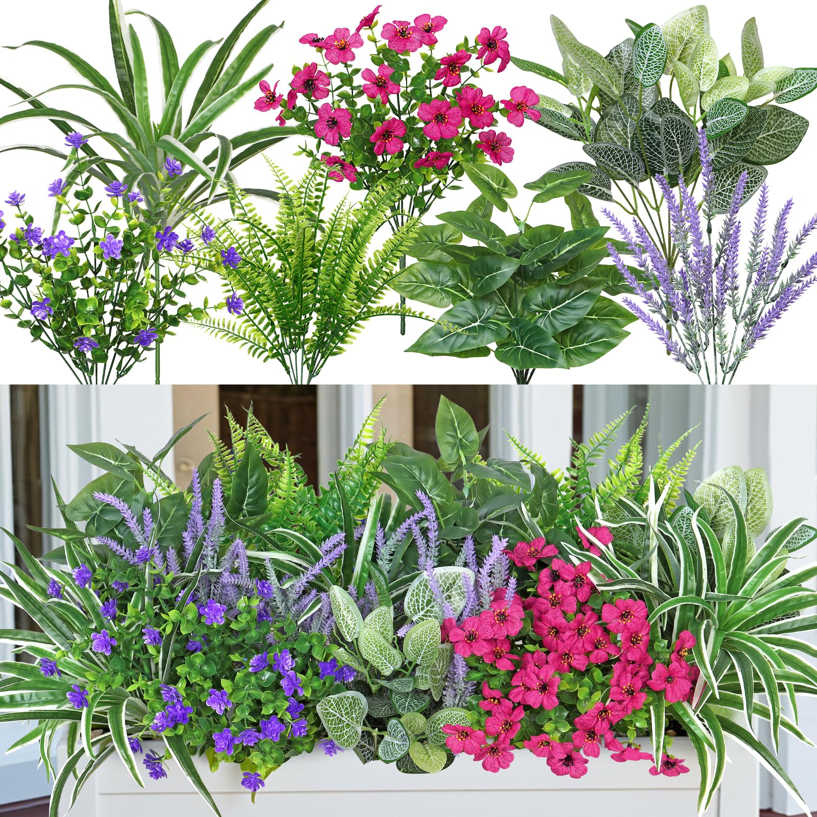 Sunnyglade 2 palline artificiali da 50 cm, 4 strati, in finto bosso decorativo, per cortile, balcone, giardino, matrimoni e decorazioni per la casa