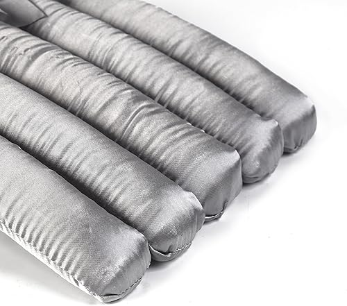 Miniatura 5 de Paquete de 5 perchas acolchadas de satén gris para suéter, colgador de blusa con espuma gruesa y suave para lencería de vestido de novia, colgador