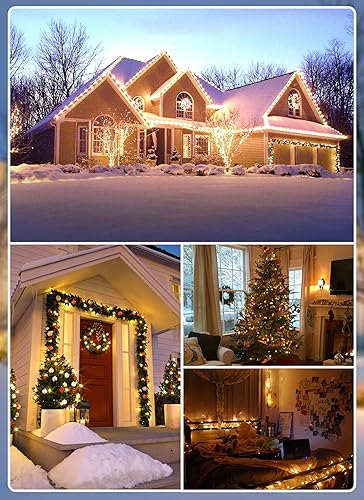 Miniatura 8 de Luces LED vintage C9 de Navidad, cadena de luces C9 de 25 pies con 25 bombillas LED C9 de plástico, luces impermeables conectables al aire libre