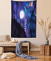 Vista 16 de Ambesonne Tapiz de isla tropical, olas del océano en la playa de Seychelles al atardecer horizonte, decoración de tela para colgar en la pared