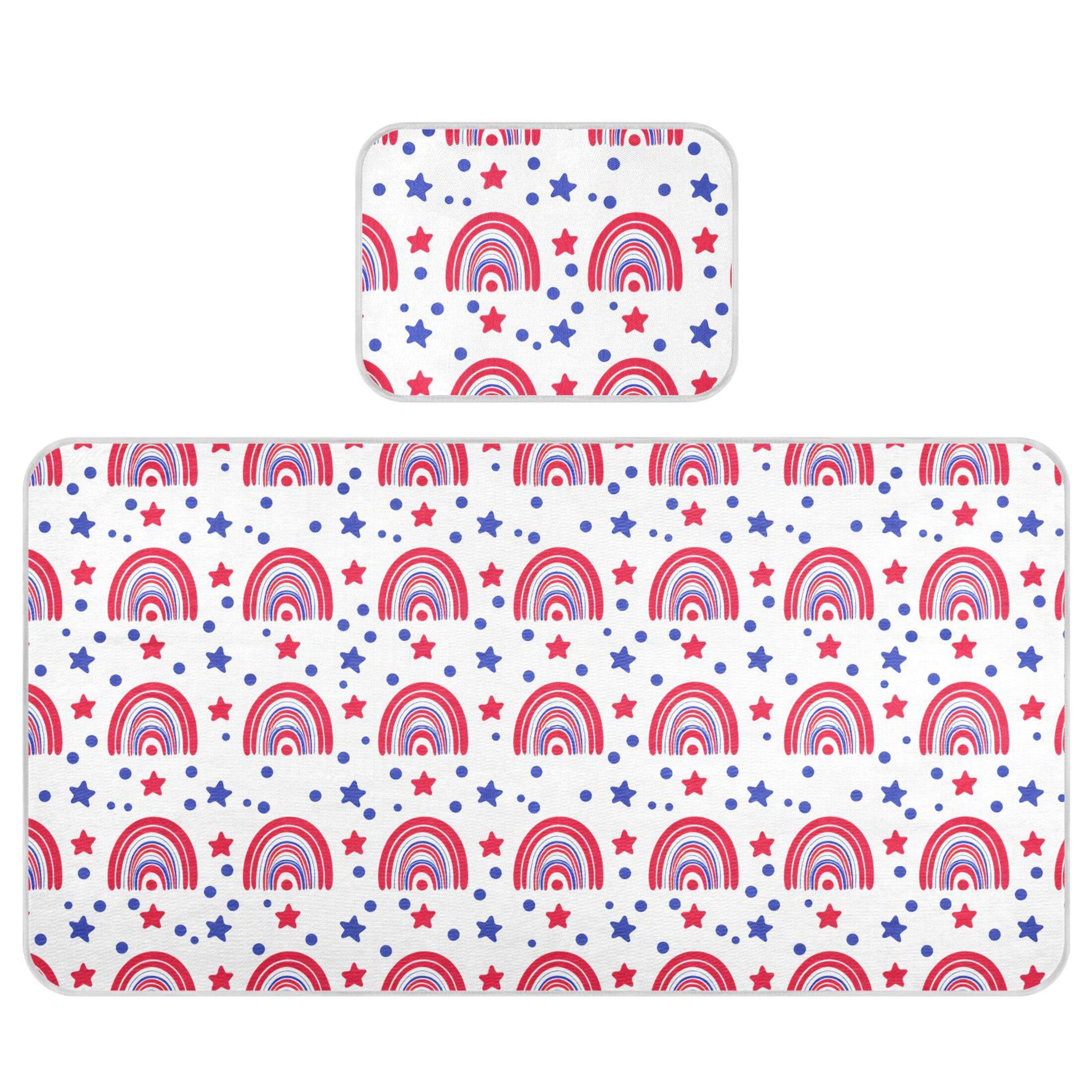 Takiito Independence Day Rainbows Baby Cooling Mattress Pad, Soft & Breathable Cooling Mat Keep Baby Cool in Summer 28x52 in, Nursery Essential