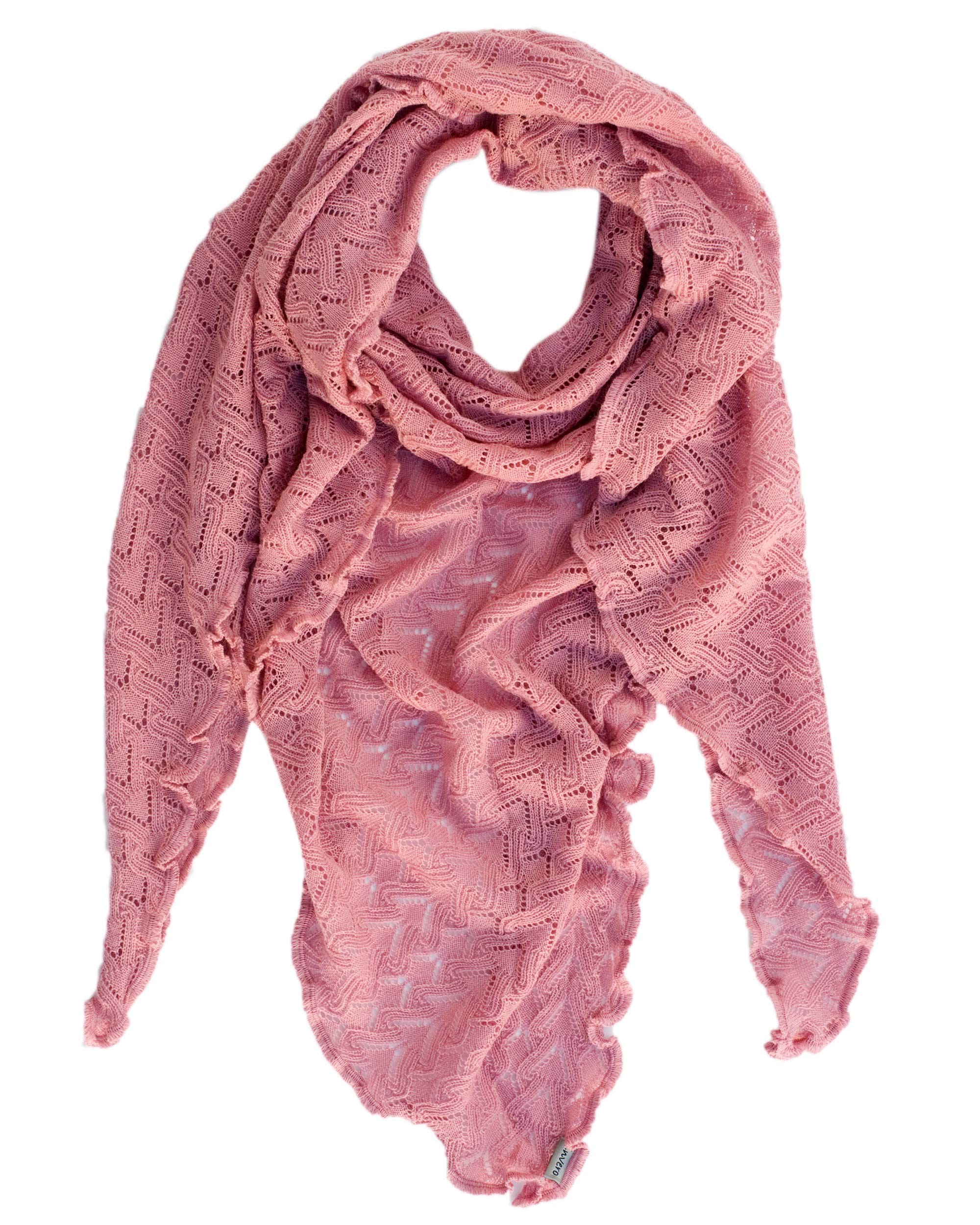 Invero, Bufanda triangular de lana 100% Rosa Talla única