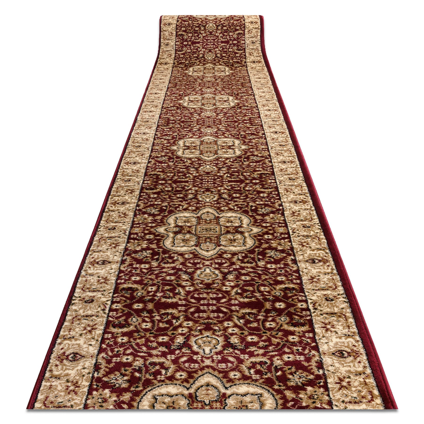 Alfombra de pasillo para cocina y comedor en color vino tinto
