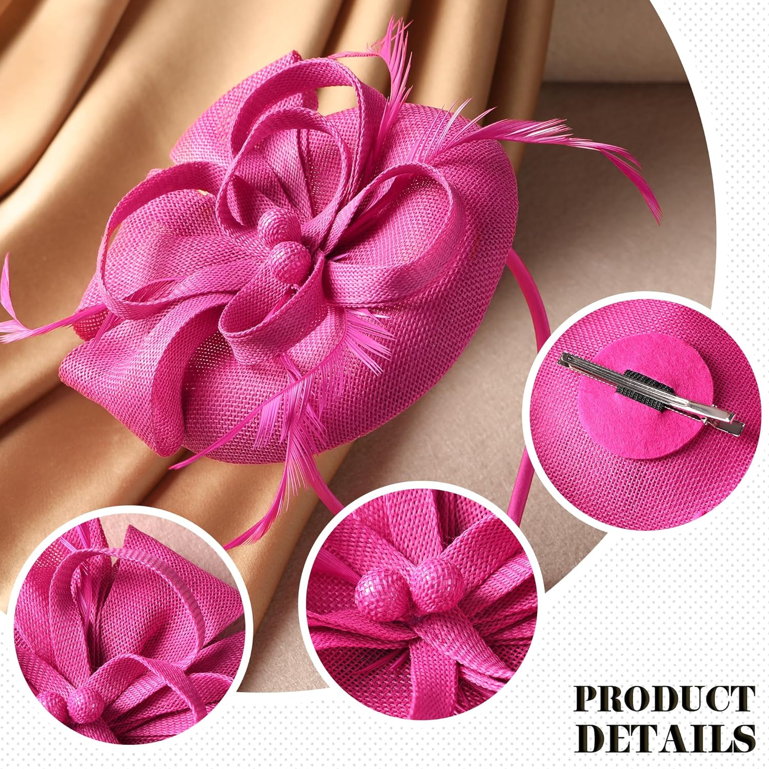 Women 2026 Derby Hat - Classic Victoria Kentucky Fascinator 1920s Tea Party Hats with Hair Clip for Lady Woman - Image 5