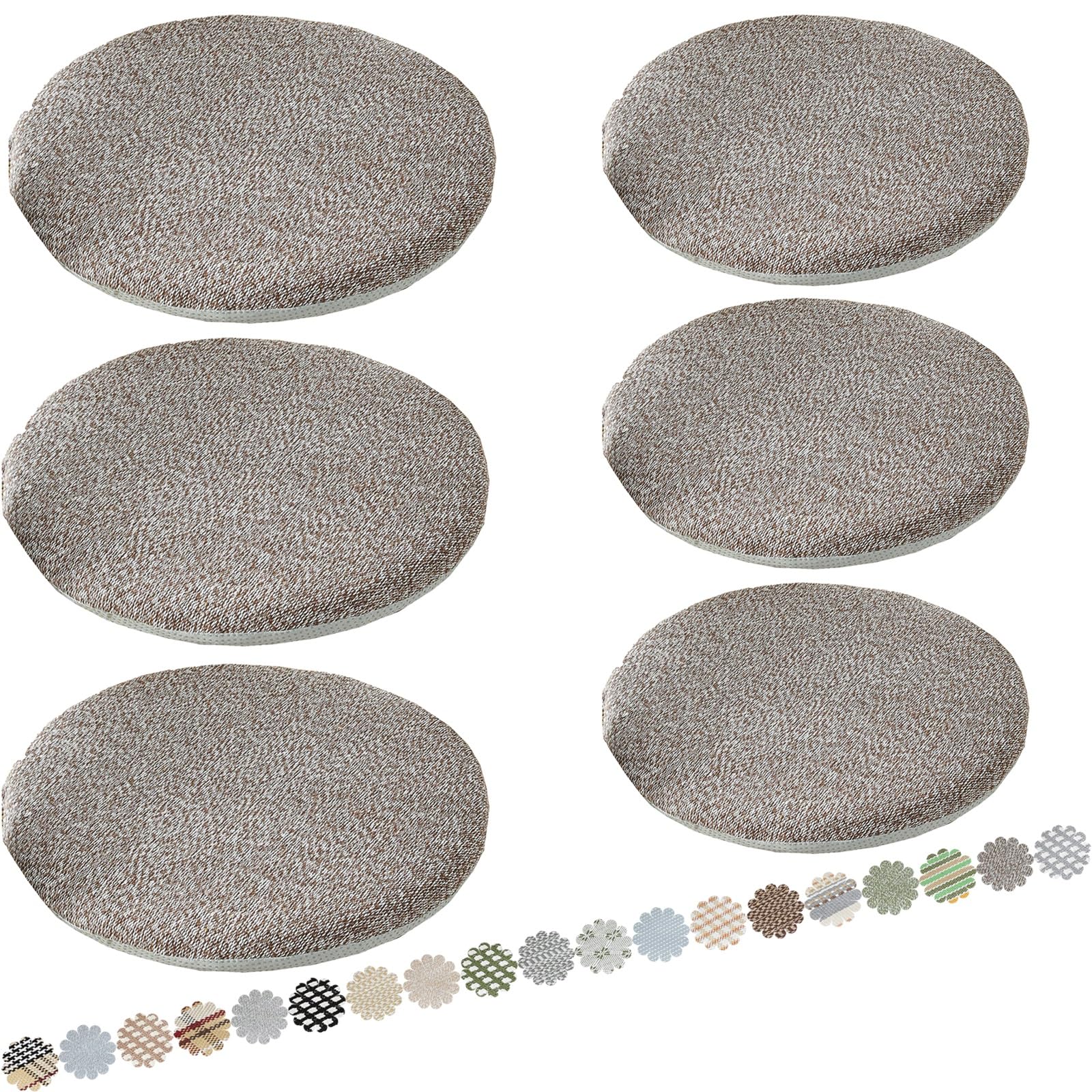 Galette de chaise ronde et confortable lot de 6 coussins de siège