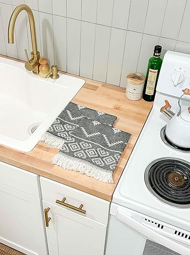 Miniatura 5 de RAY SILVER Aztec - Juego de 2 toallas de mano turcas 100% algodón, peshtemal, tacto suave, 18 x 36 pulgadas, peso ligero, para viajes, campamento,