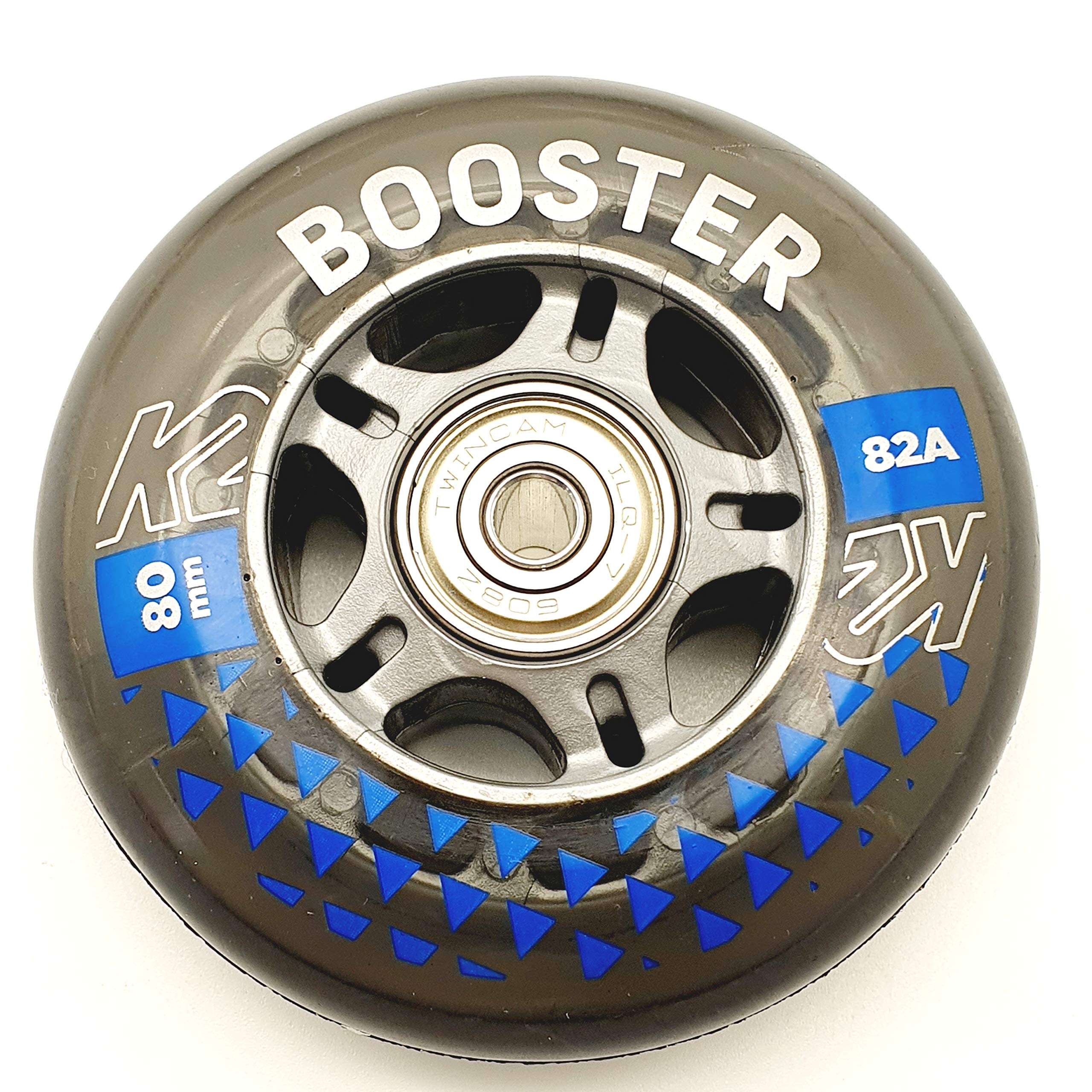 K2 Booster Skate Rollen 8 STÜCK 80mm/82A + ILQ7 + ALU Spacer (SET-30F009.1.1.80mm)
