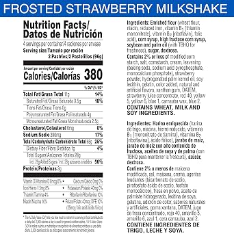 Pop-Tarts, Breakfast Toaster Pastries, Frosted Strawberry Milkshake, 10.159lb Case (48 Count)