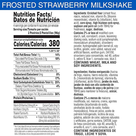 Pop-Tarts, Breakfast Toaster Pastries, Frosted Strawberry Milkshake, 10.159lb Case (48 Count)