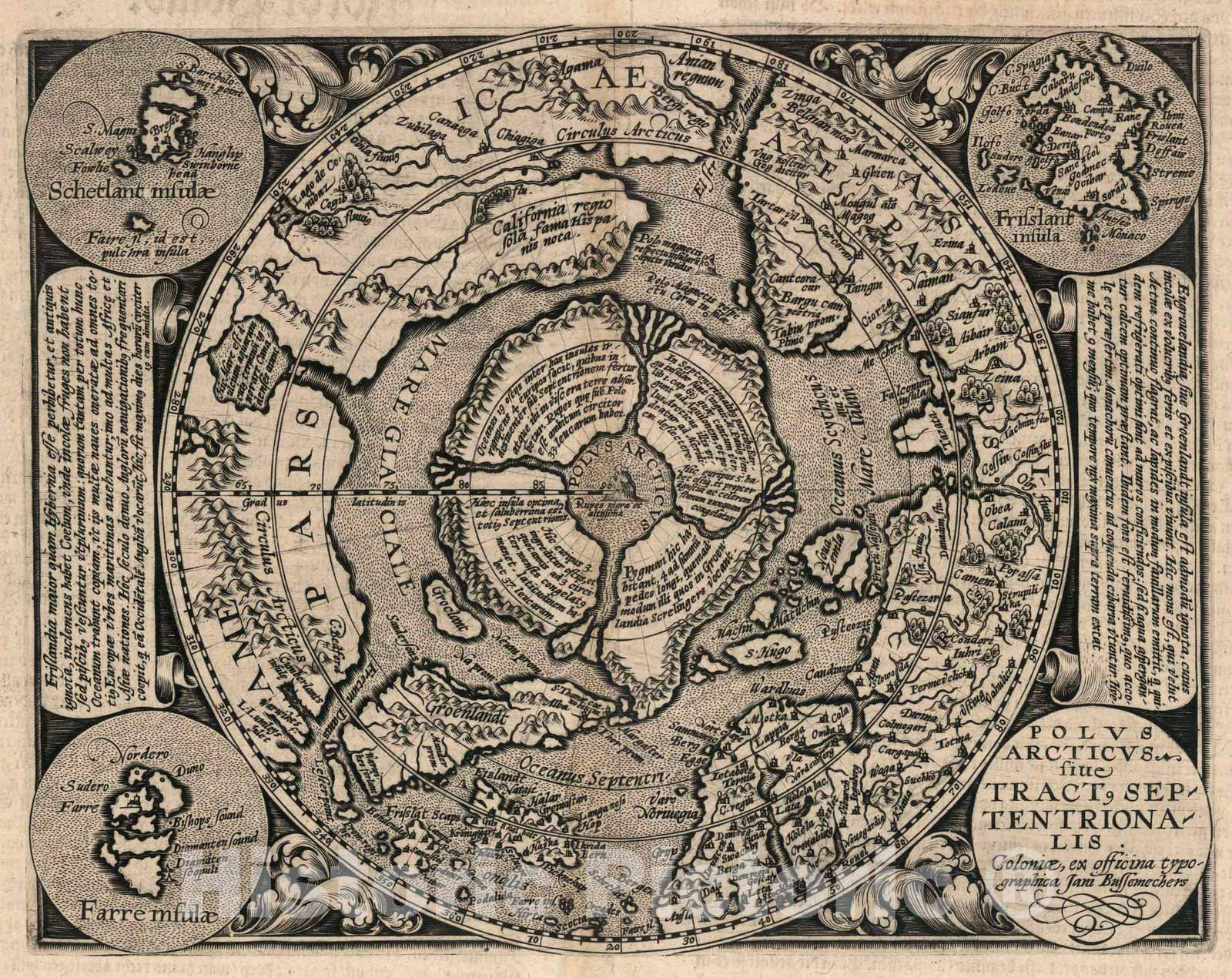 Amazon.com: Historic Map : World Atlas Map, 77. Polus Arcticus