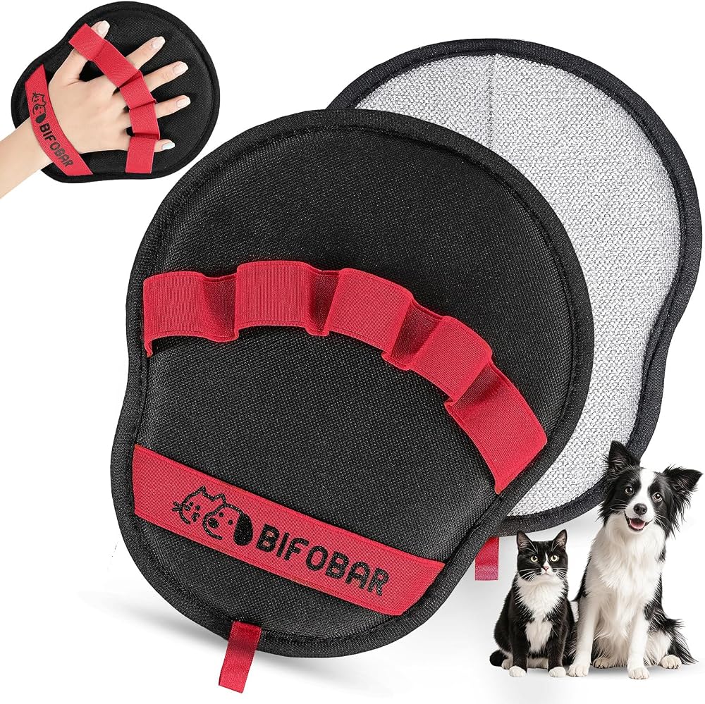 Pet Hair Removal Glove - Magic Brush Electrostatic Mitt for Dogs & Cats, Reusable Grooming Gloves - Dog Hair Remover Tool with 5-Finger Design for Couch, Carpet, Furniture, Laundry & Clothing