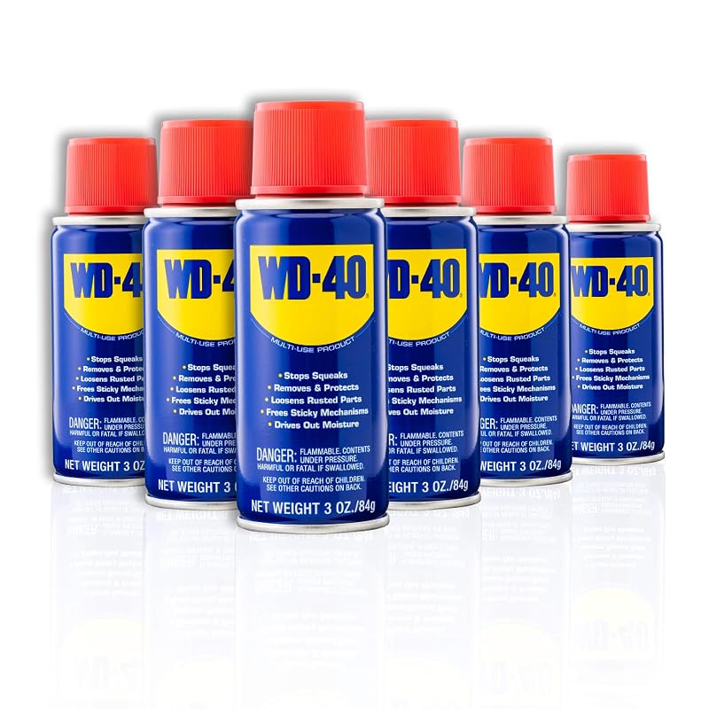 WD-40 Multi-Use Product Lubrificante, Desengripante e Inibidor de Corrosão, Lata de 89,6 mL, Pacote com 6