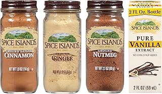 Spice Islands Essential Baking Spice Set with Ground Ginger, Cinnamon, N...