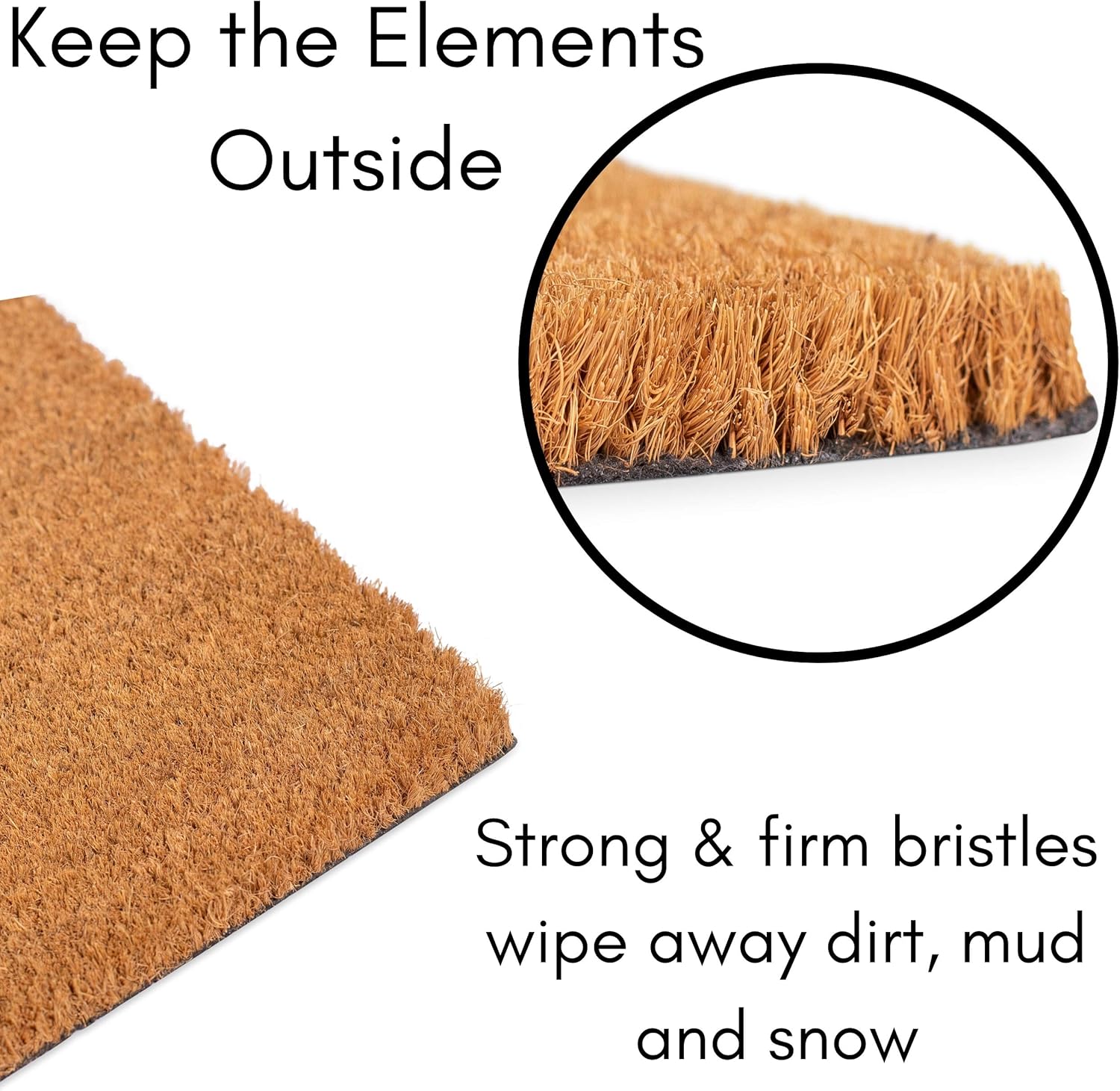 BIRDROCK HOME Go Away Coir Doormat | 18 x 30 Inch | Standard Welcome Mat with Black Border and Natural Fade | Vinyl Backed | Outdoor