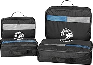 Backpacker's Journey Kleidertaschen mit Haken, Packwürfel Set schwarz. Ideal für Backpacks, Rucksäcke und Koffer Aller Art...