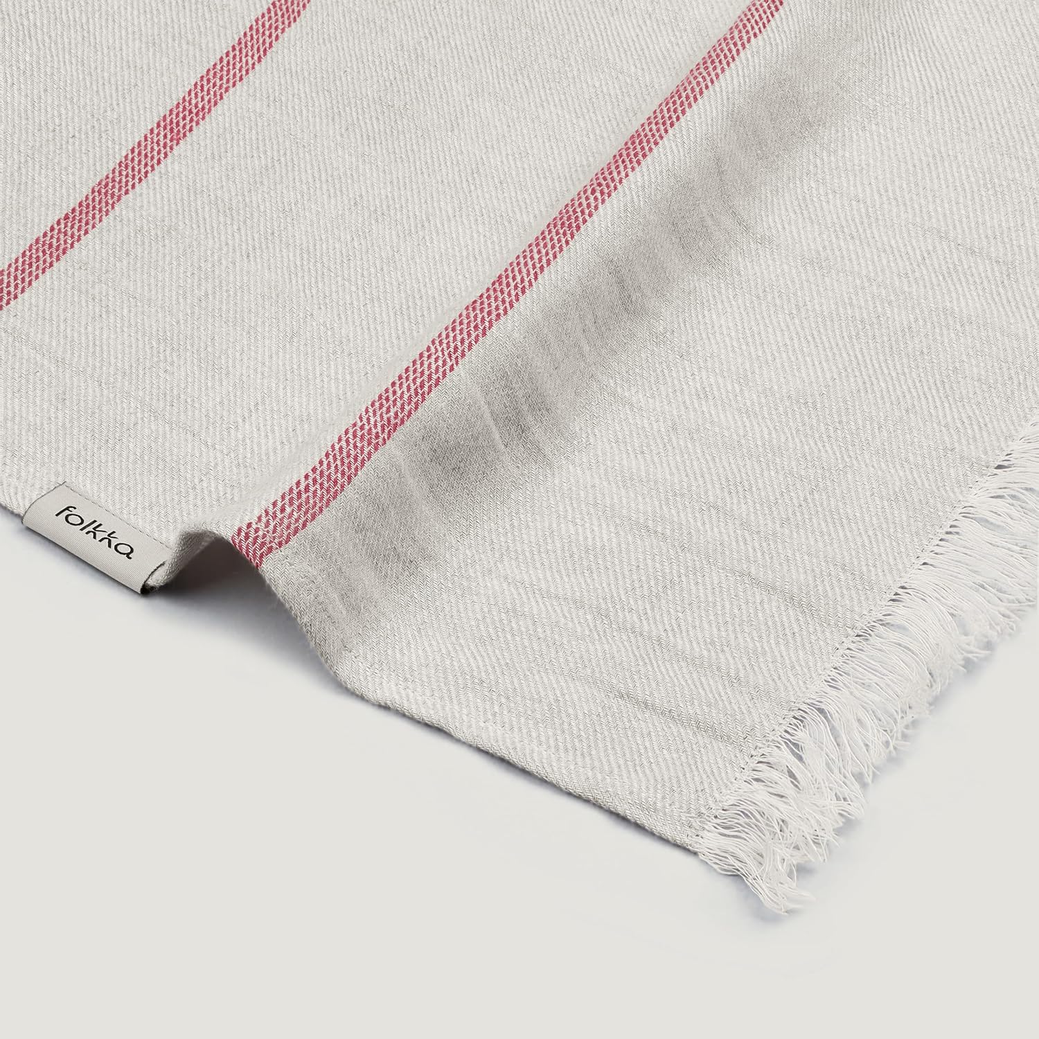 Eden 100% Linen Blanket – Premium European Woven Throw – Extra Large 45x78 in – Multi-Purpose Beach Towel, Sofa Throw, Summer Plaid – Lightweight, Softened, Striped – Made in Europe (Ecru/Brown)