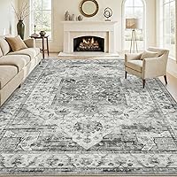 Vista 24 de Alfombra de área lavable de 5 x 7 pies para sala de estar, alfombra grande abstracta para comedor, dormitorio, alfombra antideslizante de 5 x 7