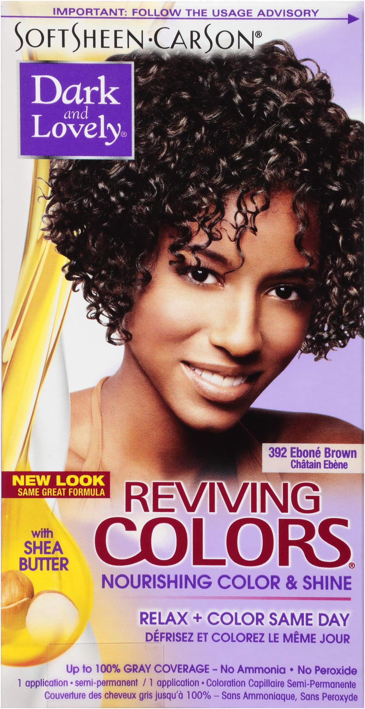 Carson Dark and Lovely Reviving Colors Nourishing Color & Shine, Ebone Brown 392