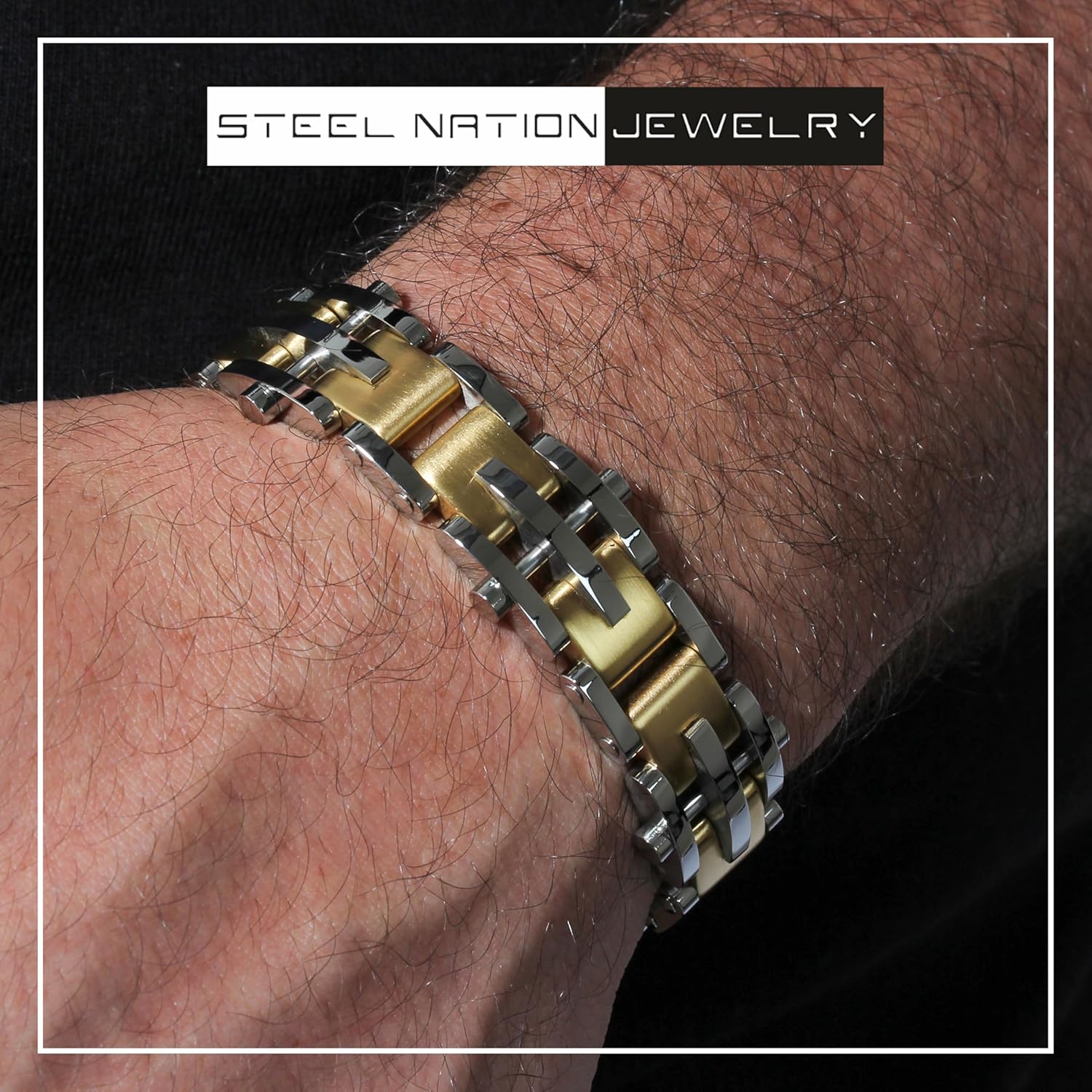 Men's Stainless Steel Link Bracelet Modern Elegance & Durability Choice of Colors - Image 2