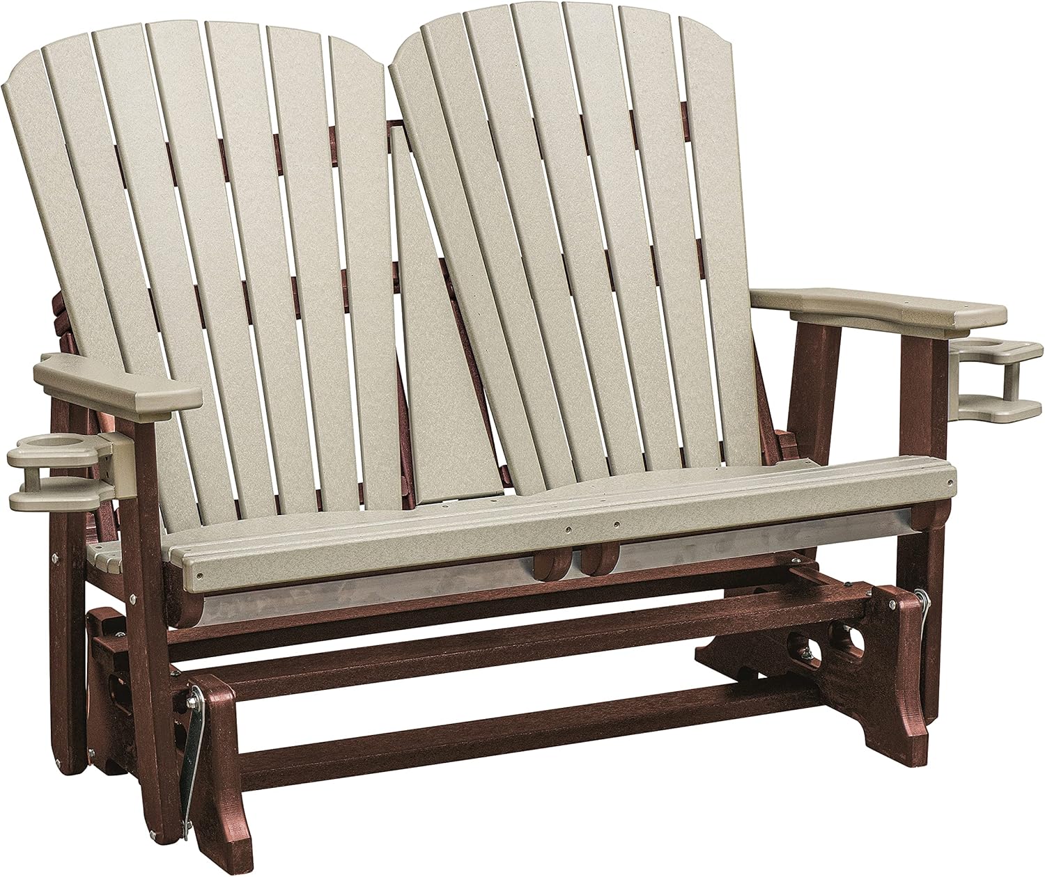 American Furniture Classics OS Home and Office 420WWTB Dual Fan Back Glider in Weatherwood/Tudor Brown Base