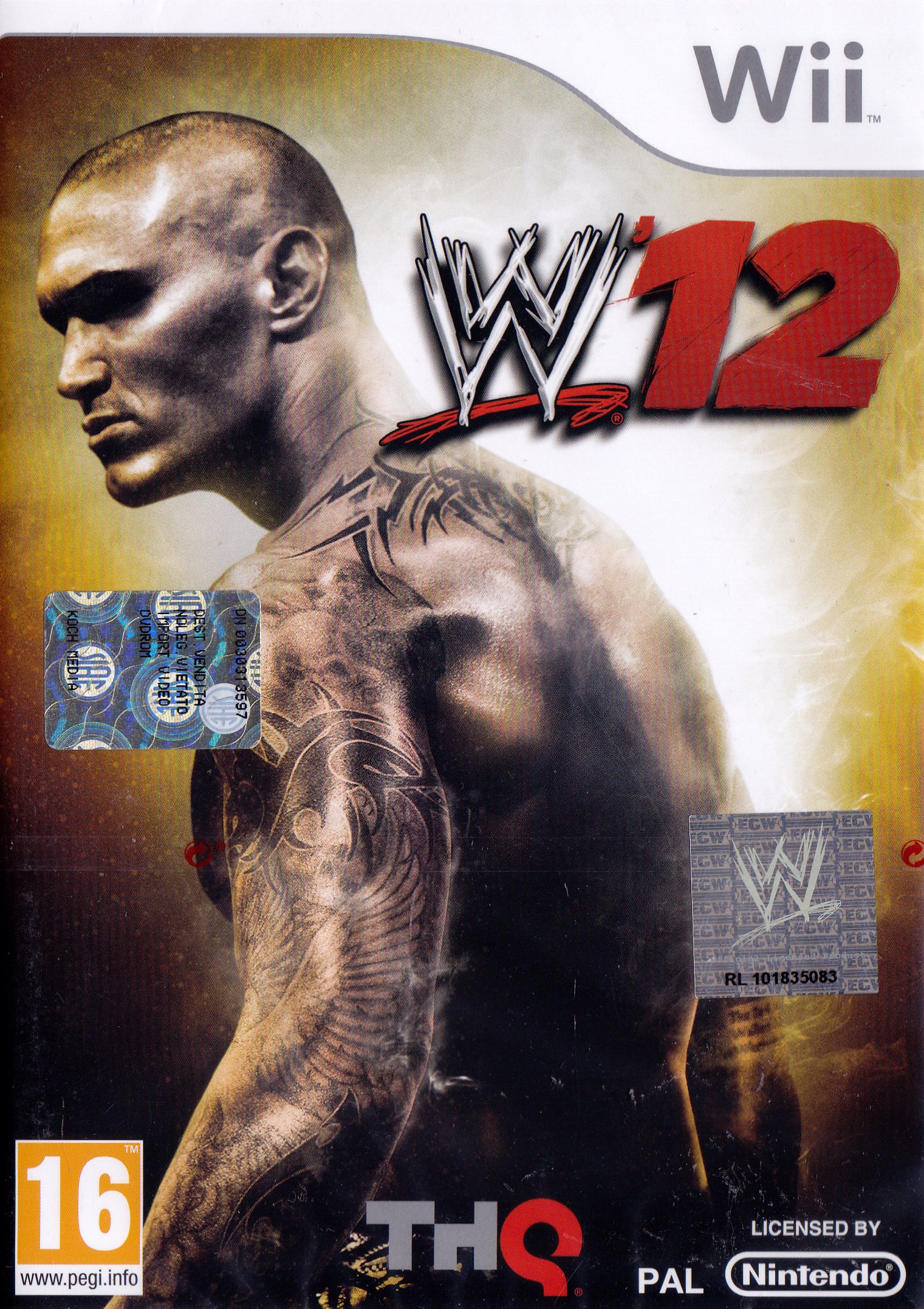 WII WWE 12 jeu de catch Nintendo, simulation de combat et match de ring rétro