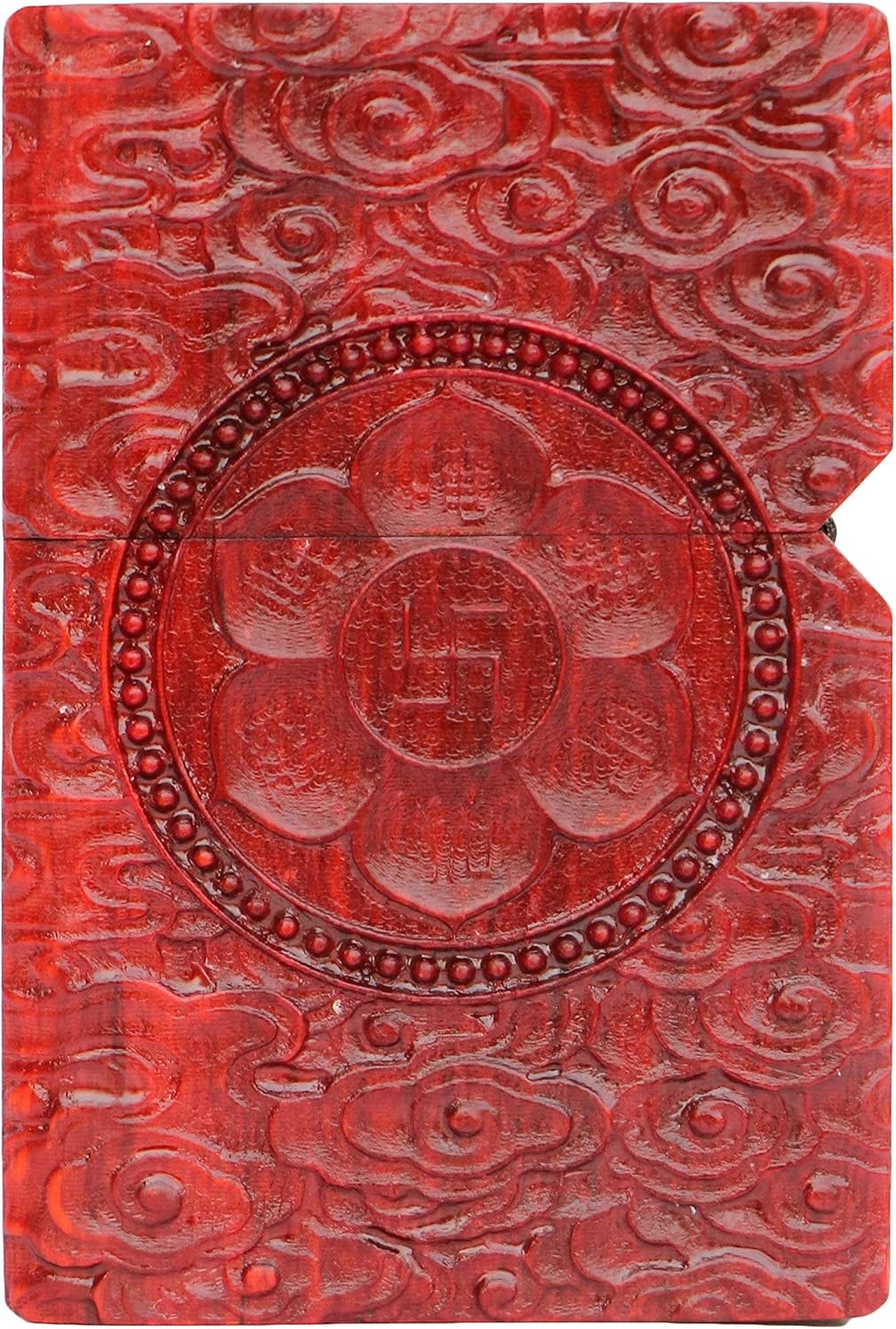 Natural Huanghuali Wood Rosewood Carving Protector Deity Lighter Shell Box for Zippo Module (Green Tara)