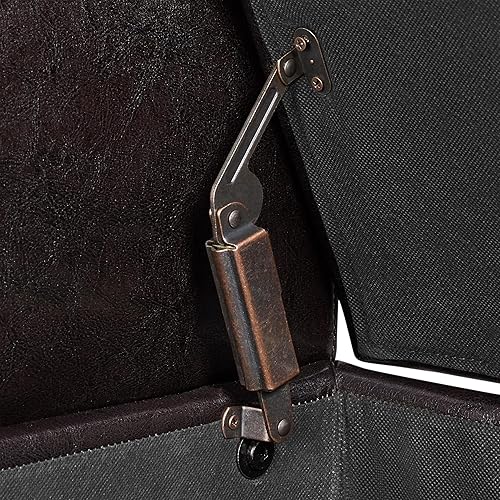 Miniatura 5 de Yaheetech Otomana con almacenamiento, banco otomano de almacenamiento de piel sintética de 52 pulgadas con bisagra de seguridad, banco tapizado con