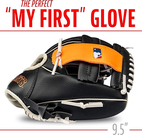 Vista 47 de Franklin Sports MLB Youth Teeball Glove and Ball Set - Kids Baseball and Teeball - Perfect First Kids Glove - 9.5" Naranja/Negro