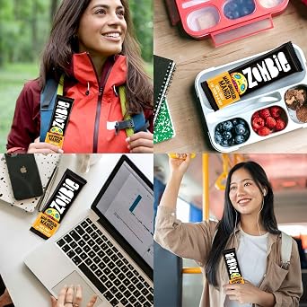 Zombie 100% Fruit Bars, Raspberry & Mango, Healthy Snacks, 10 x 25g Bars