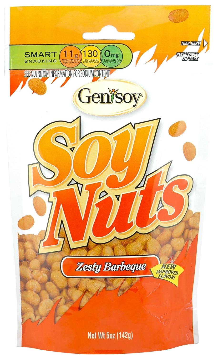 Genisoy Soy Nuts, Zesty Barbeque, 5Ounce Bags (Pack of 12