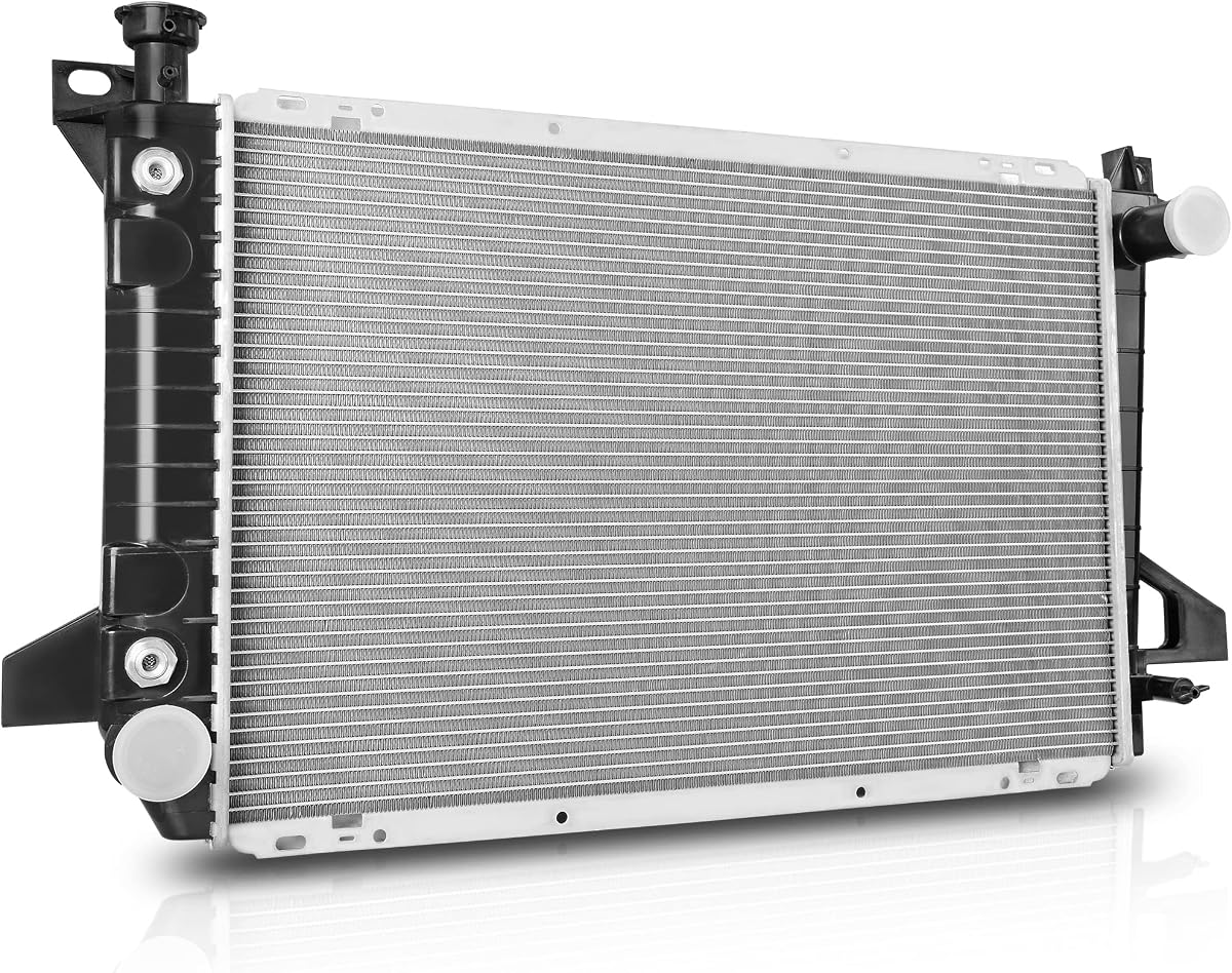 DWVO Complete Radiator Compatible with 1985-1996 Ford F-150 | XL/XLT/Custom/Lightning 1985-1997 F-250 XL/XLT 1989-1998 F-350 XL/XLT 1985-1996 Bronco XLT/XL/Eddie Bauer 5.0L 5.8L CU1453