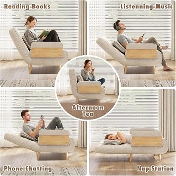 JASIWAY Convertible Sofa Chair Bed, 28 Mid-Century Sleeper for Adults