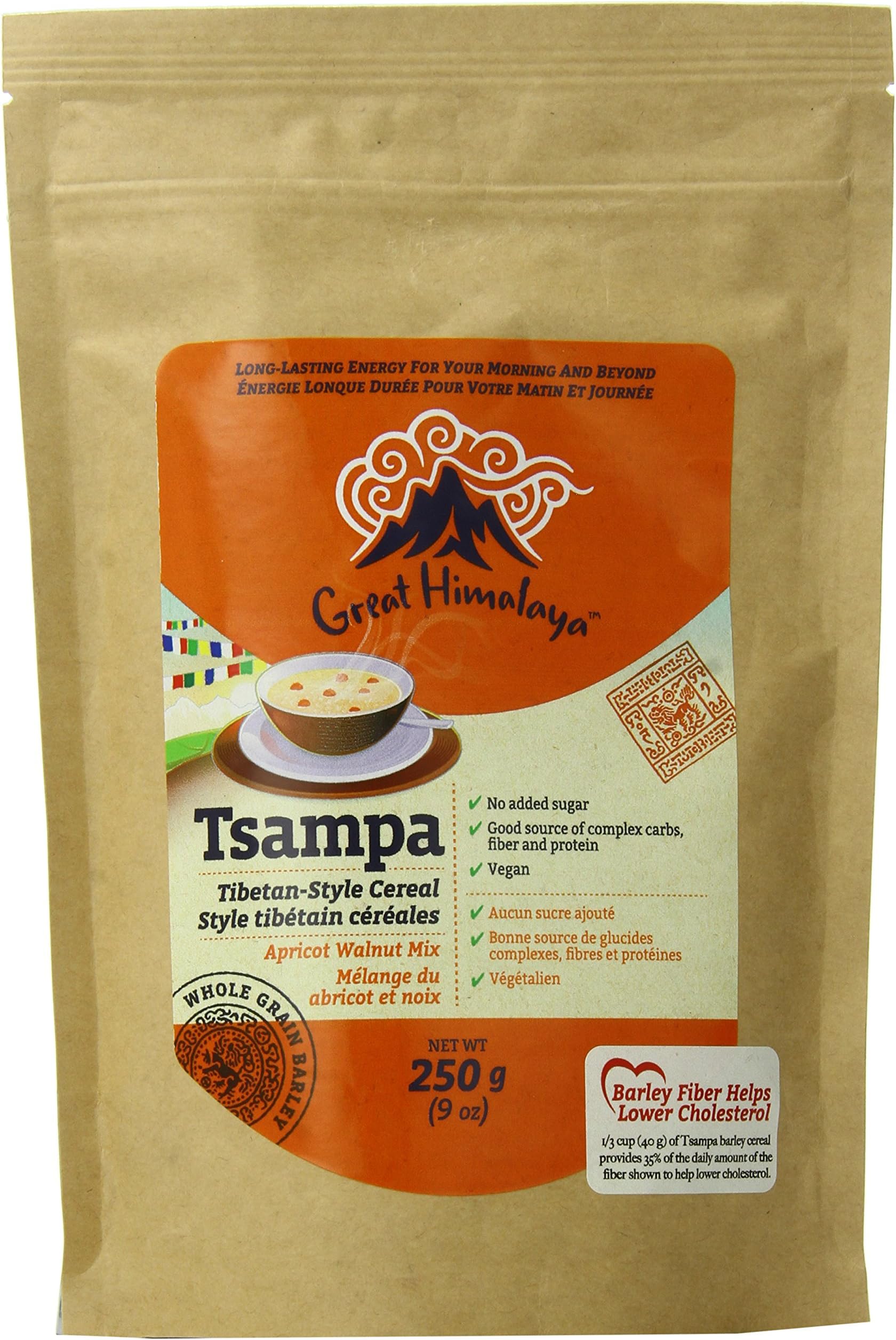 Great Himalaya Tsampa Cereal, Apricot Walnut, 9 Ounce